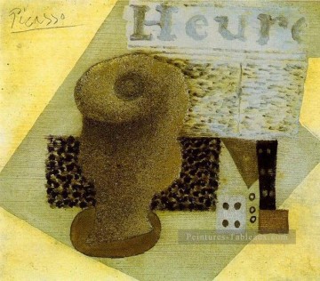 Verre journal 1914 cubiste Pablo Picasso Peinture à l'huile